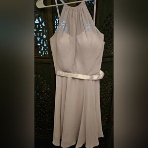 Silver Thin Straps Chiffon Evening Dress